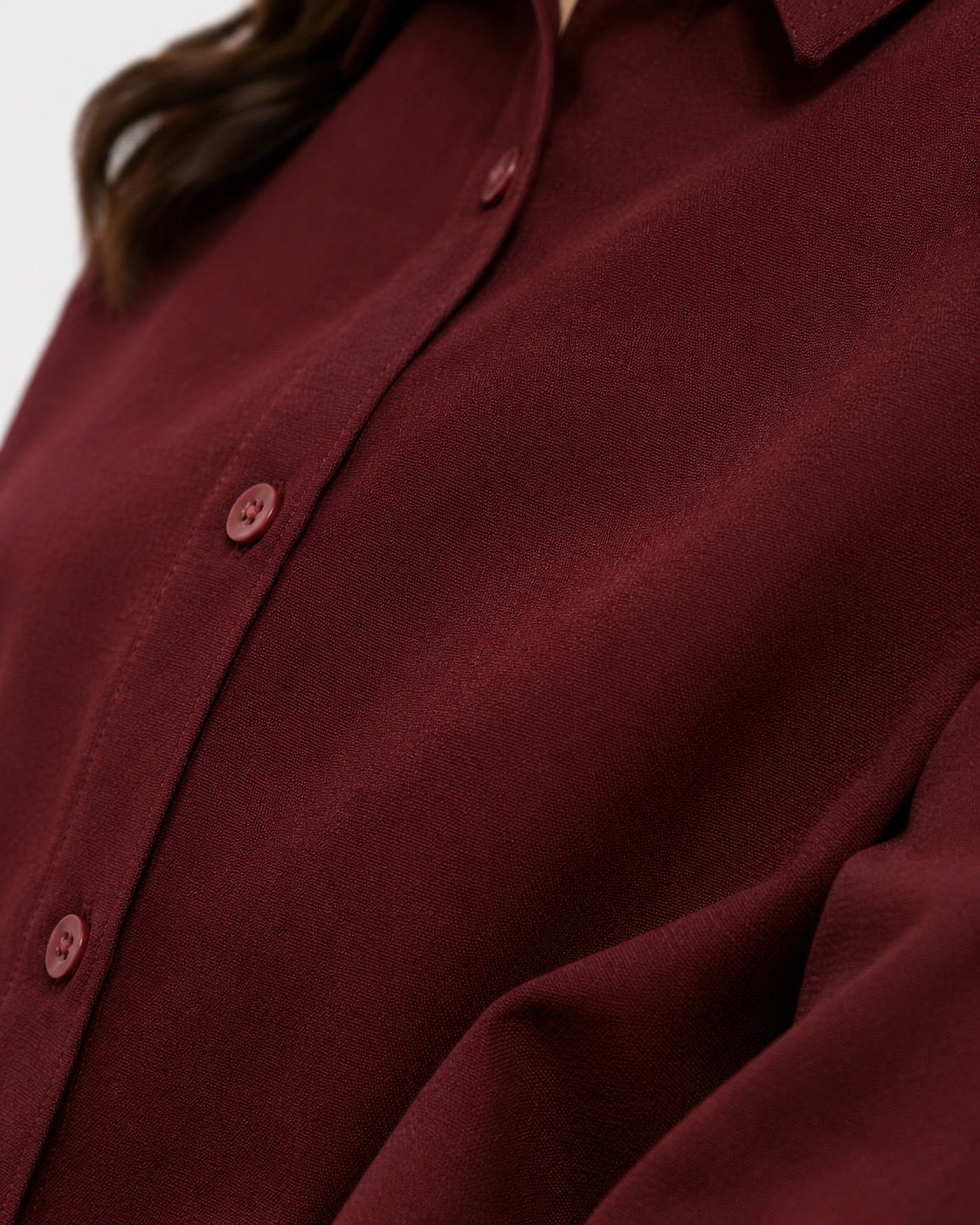 Maroon  Cotton Button Down Shirt