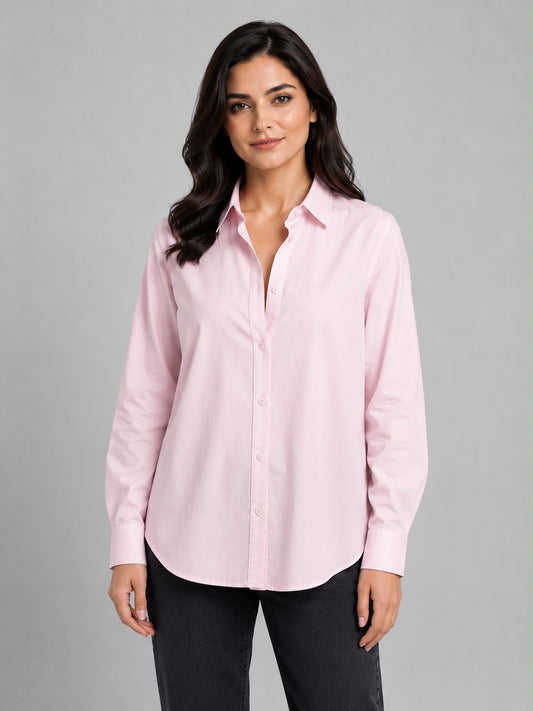 Pink Cotton Button Down Shirt