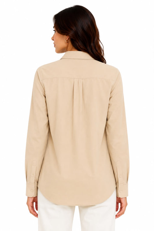 Baige Cotton Button Down Shirt