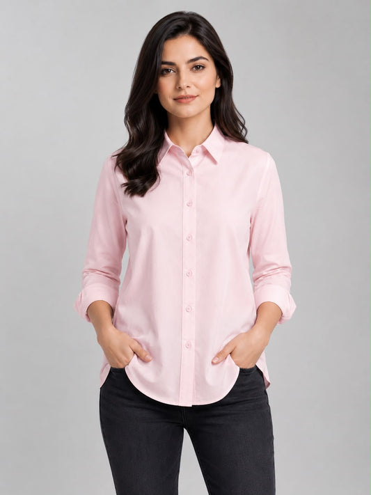 Pink Cotton Button Down Shirt