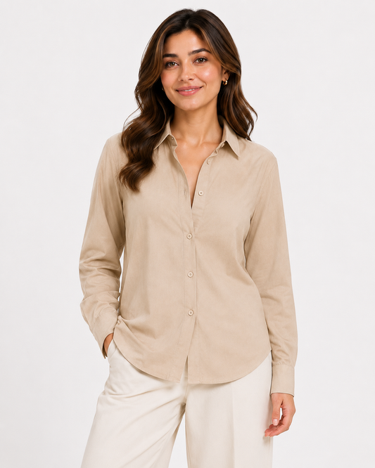 Baige Cotton Button Down Shirt