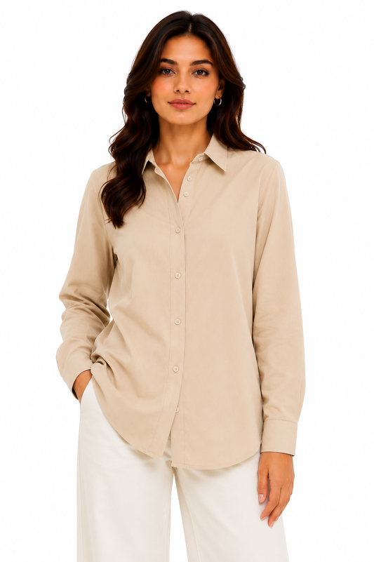 Baige Cotton Button Down Shirt
