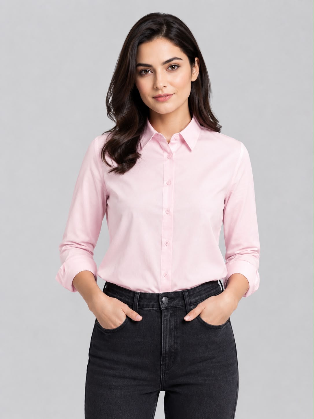 Pink Cotton Button Down Shirt