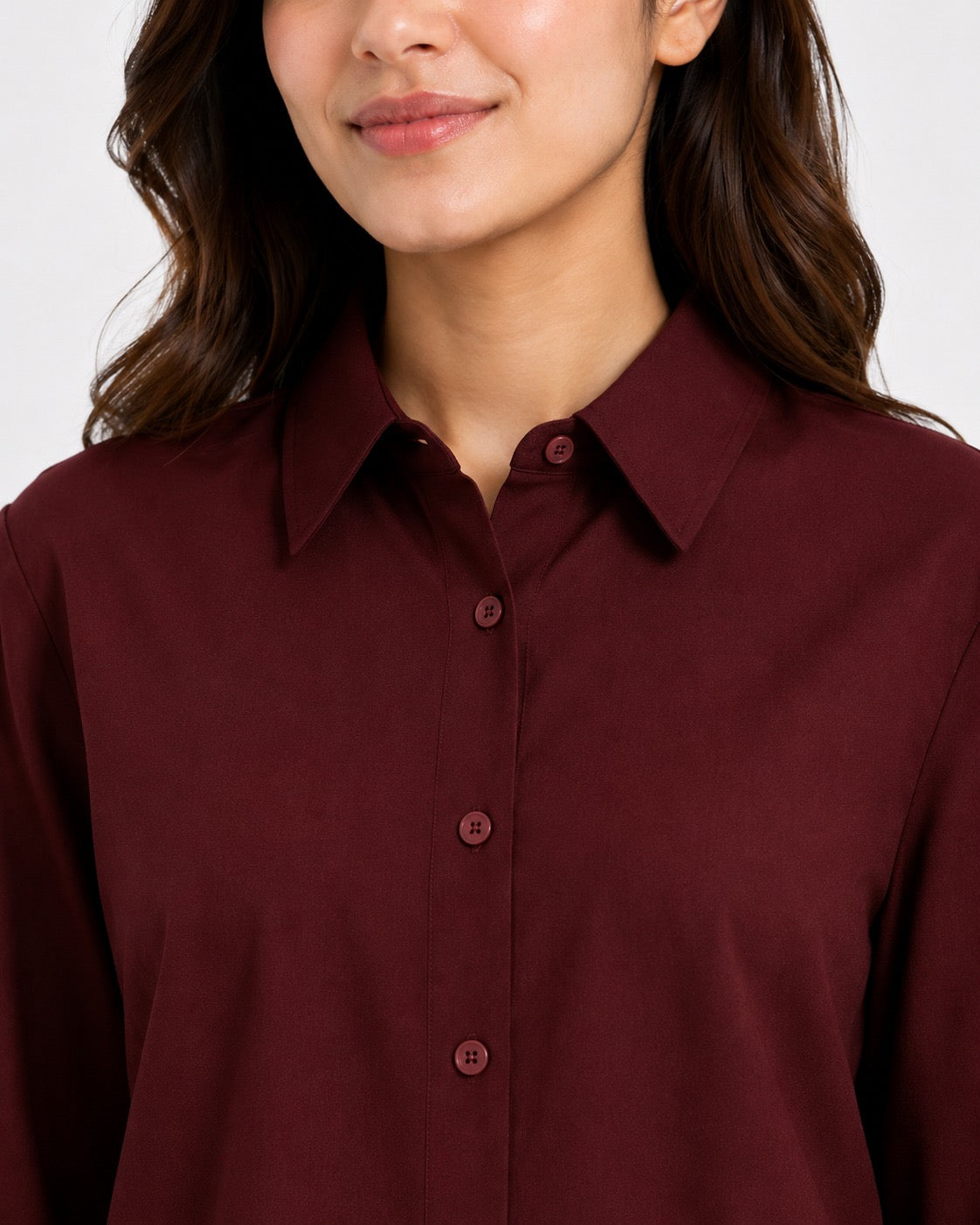 Maroon  Cotton Button Down Shirt