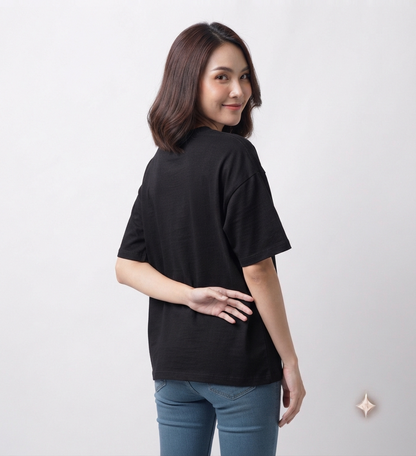 Black Drop Shoulder Tee