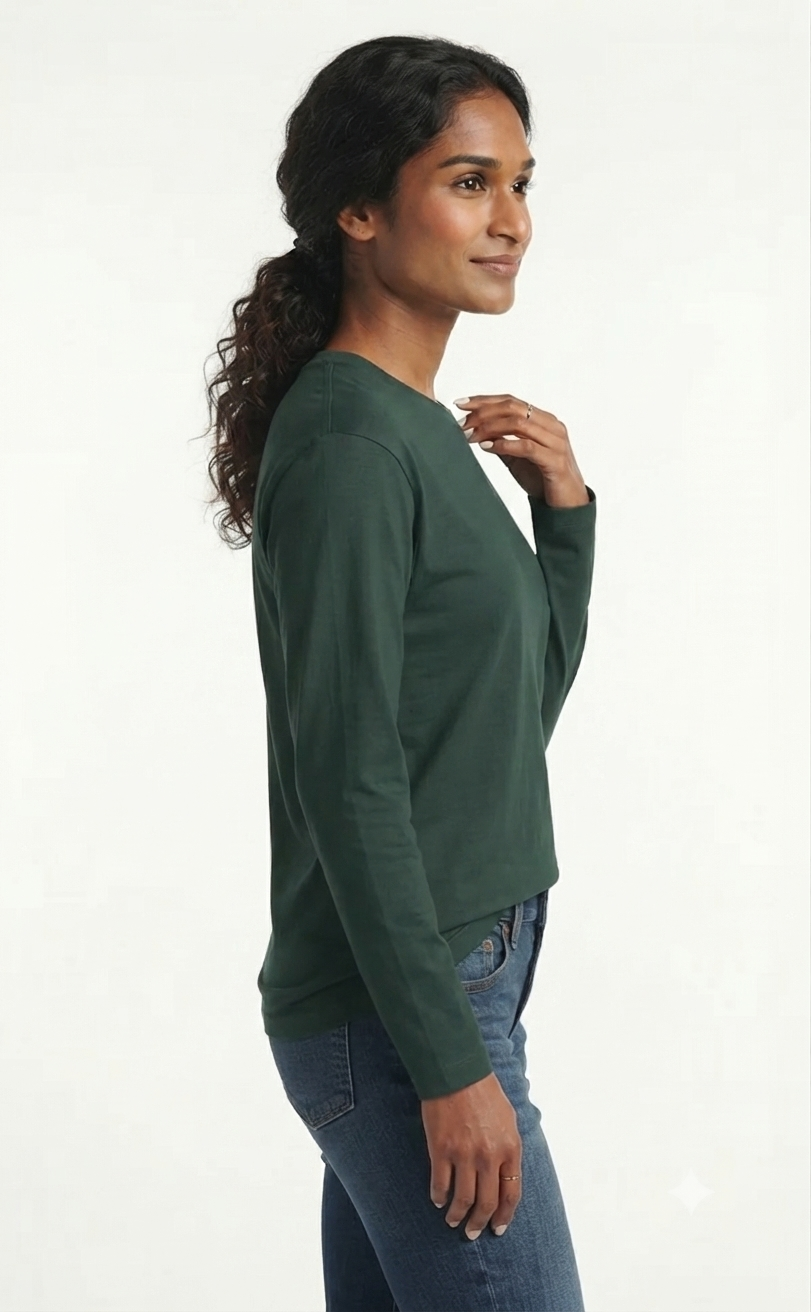 Premium Dark Green Long Sleeve Tee