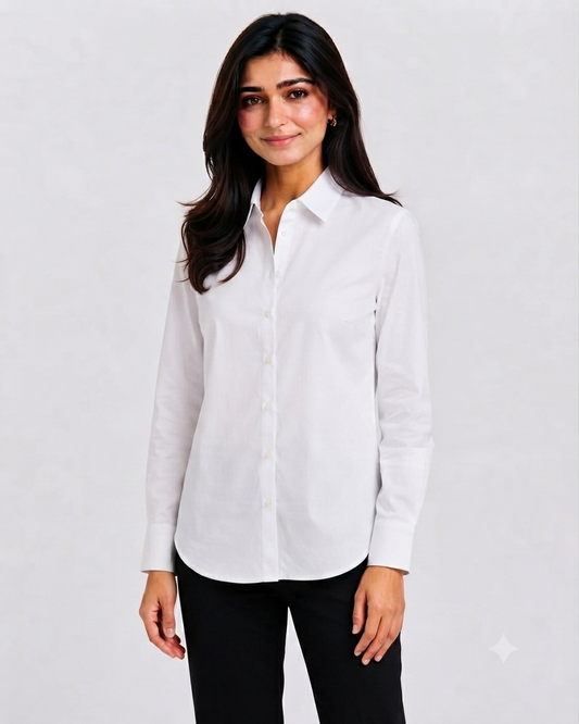 White Cotton Button Down Shirt