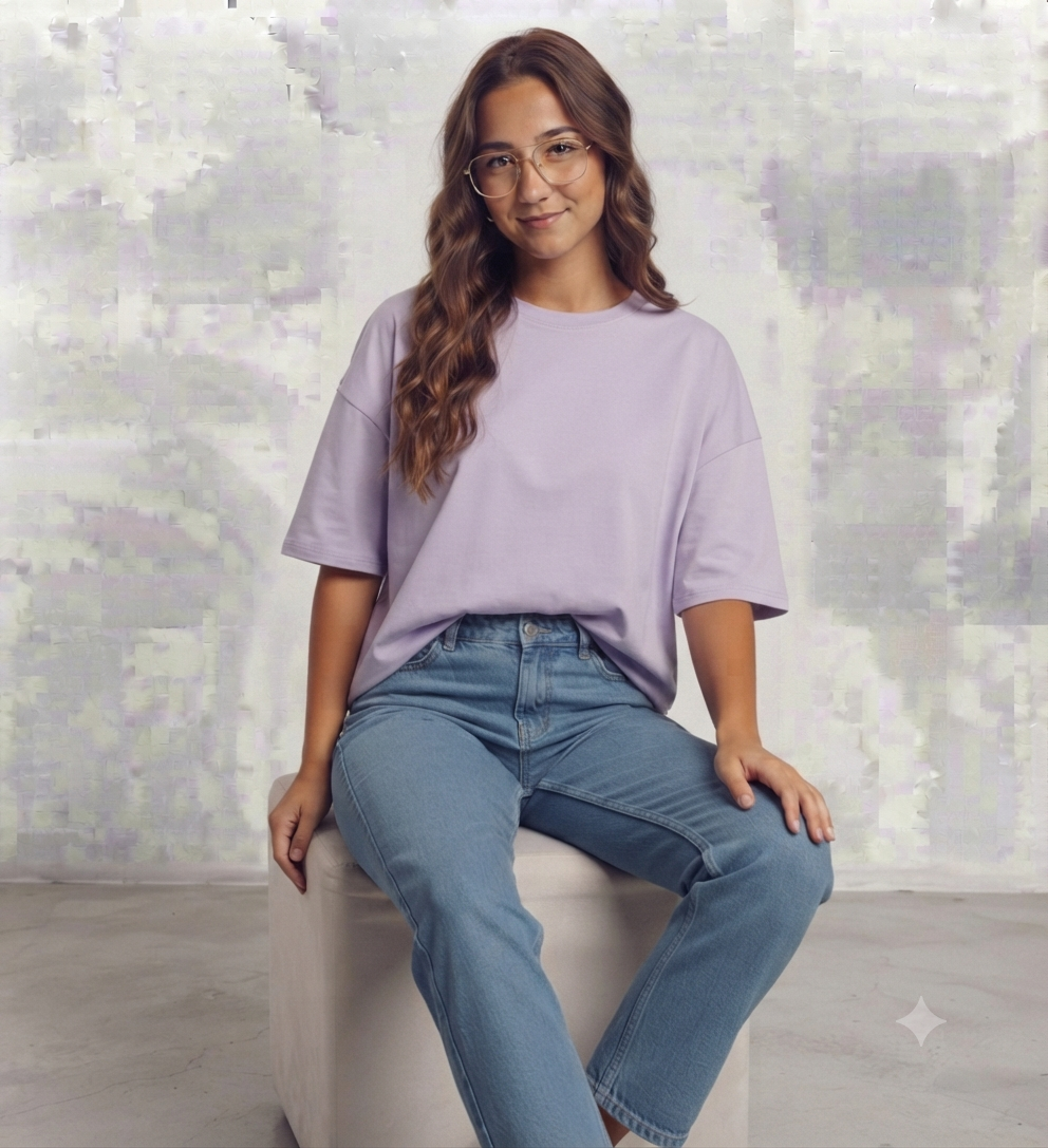 Light Purple Drop Shoulder Tee