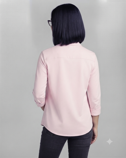 Pink Cotton Button Down Shirt