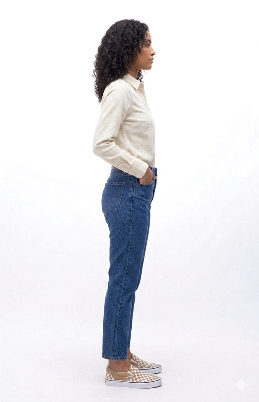 Blue High-Waisted Mom Jeans