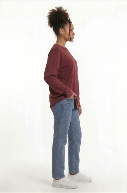 Premium Maroon Long Sleeve Tee
