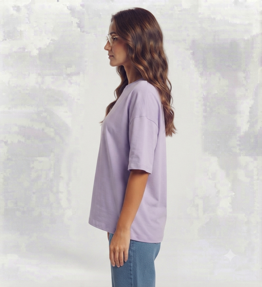 Light Purple Drop Shoulder Tee