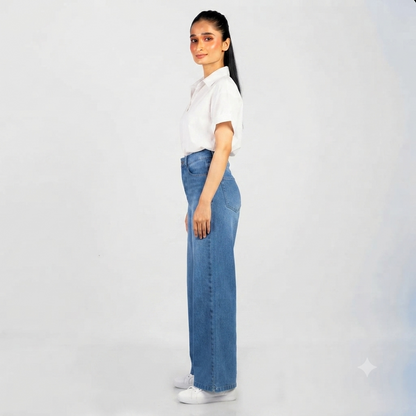 Mid-Blue Wide Leg