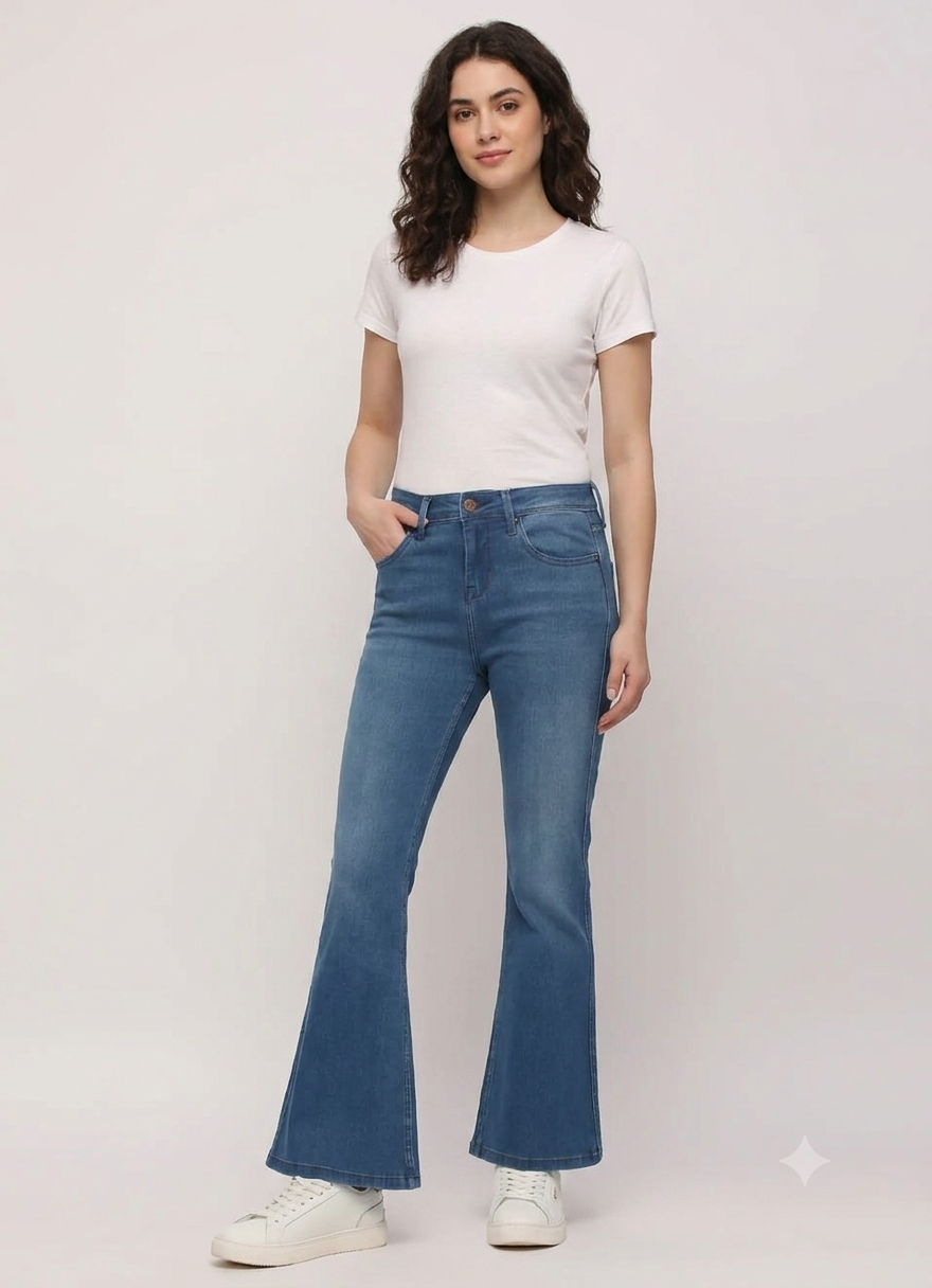 Dion Blue High Rise Flare Jeans