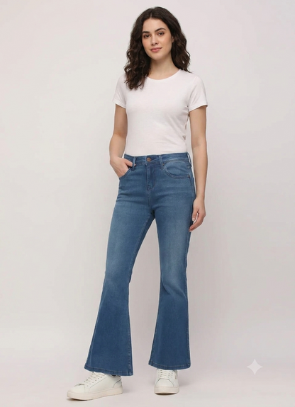 Dion Blue High Rise Flare Jeans