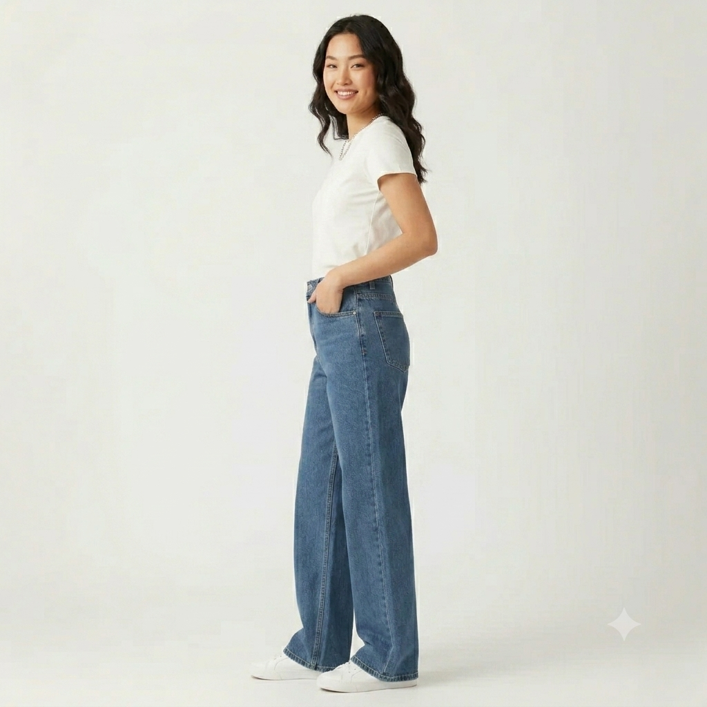 Mid Blue Wide Leg