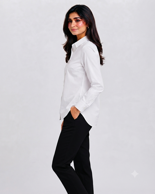 White Cotton Button Down Shirt