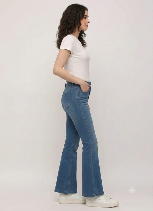 Dion Blue High Rise Flare Jeans