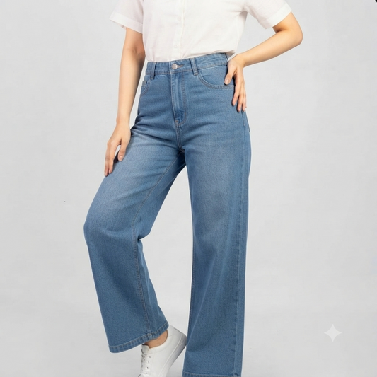 Mid-Blue Wide Leg