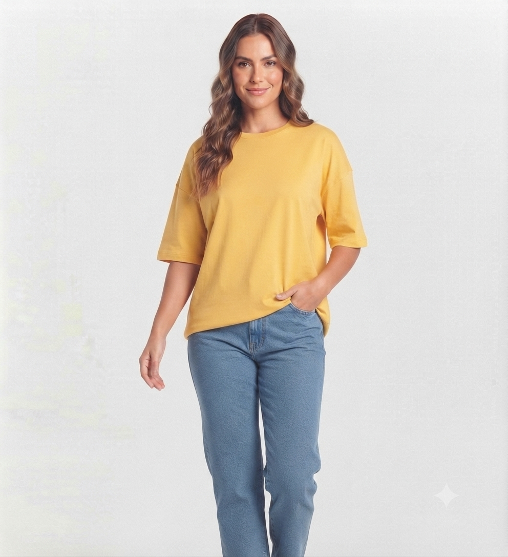 Yellow Drop Shoulder Tee