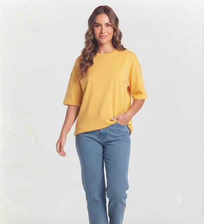 Yellow Drop Shoulder Tee