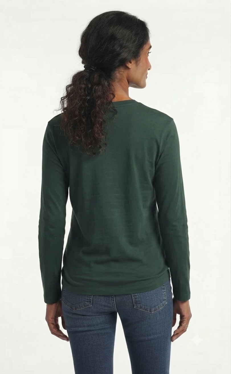 Premium Dark Green Long Sleeve Tee