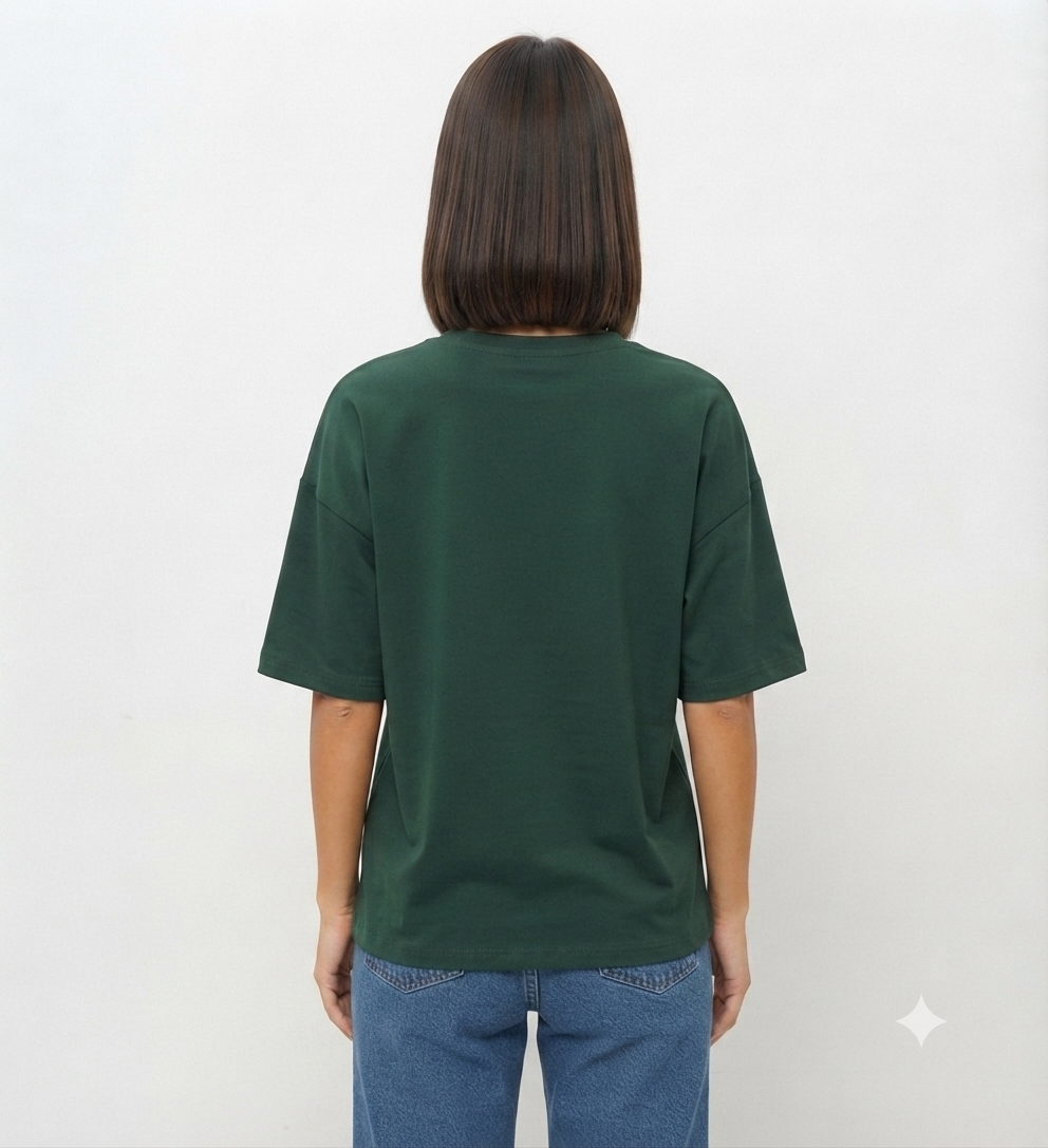 Dark Green Drop Shoulder Tee