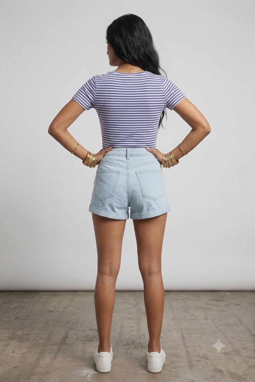 High-Waisted Denim Shorts