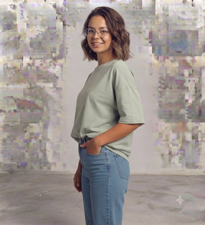 Light Green Drop Shoulder Tee