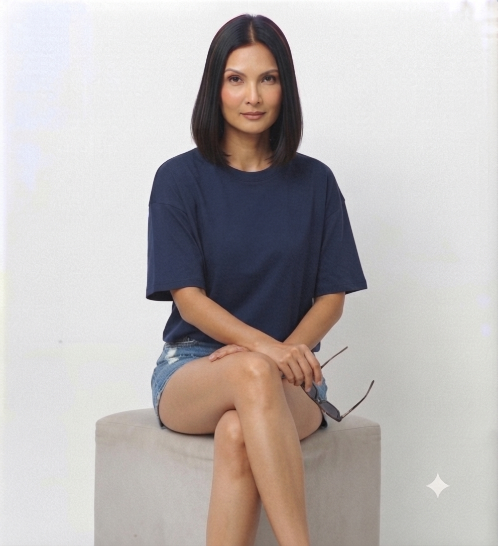 Navy Blue Drop Shoulder Tee