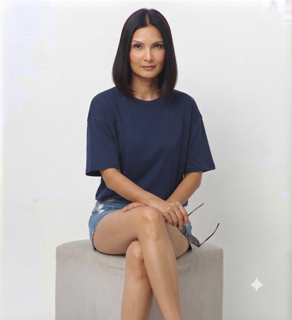 Navy Blue Drop Shoulder Tee