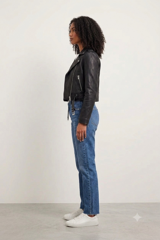 Premium Black Mid Waist Straight Jeans