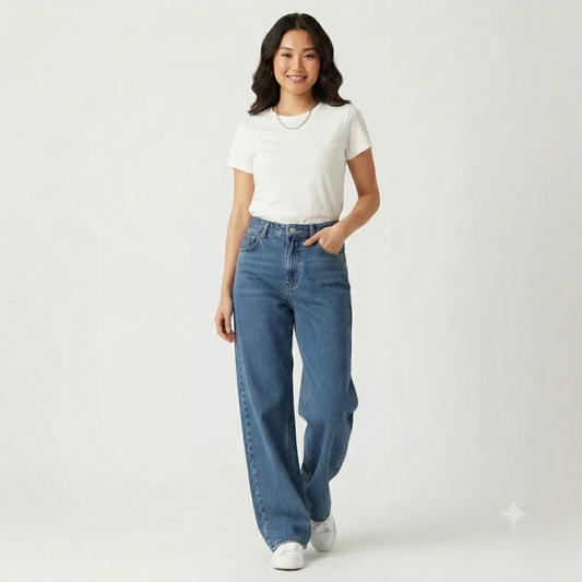 Mid Blue Wide Leg