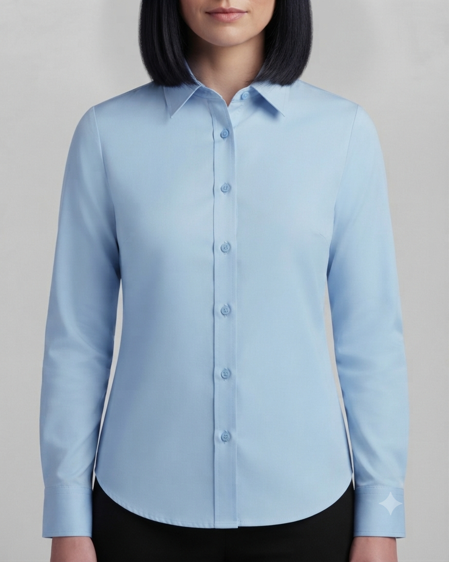 Sky Blue Cotton Button Down Shirt