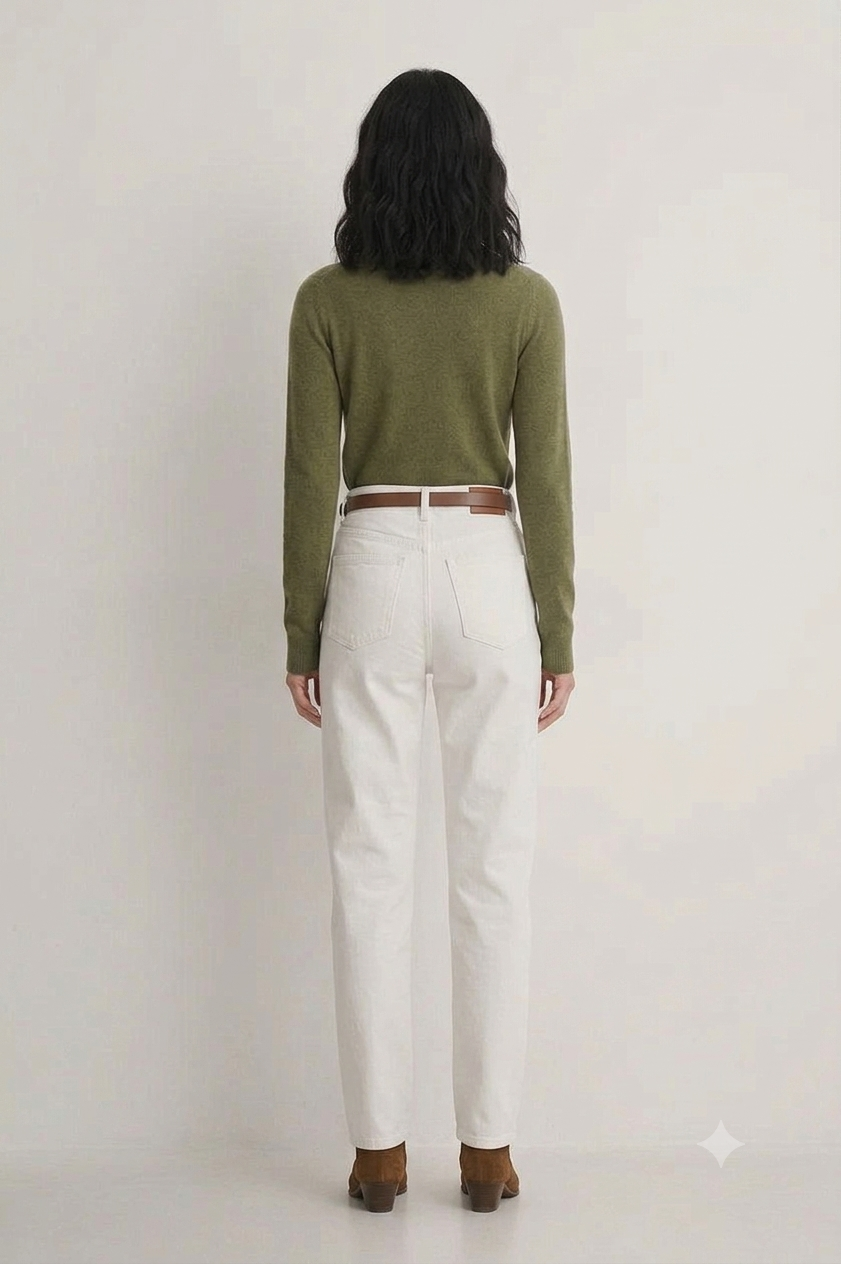 Loose Fit Straight Jeans - White