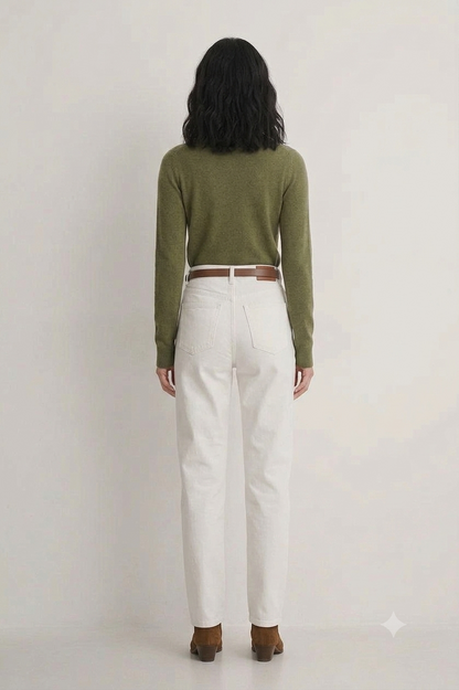 Loose Fit Straight Jeans - White