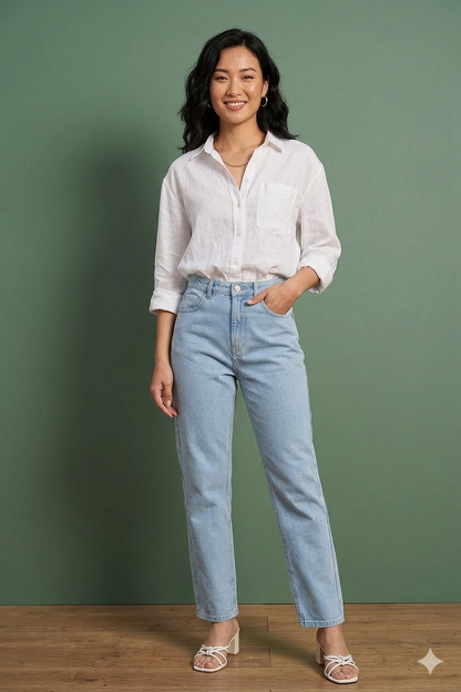 Light Blue Mid-Rise Vintage Fit Jeans