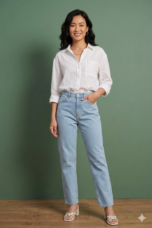 Light Blue Mid-Rise Vintage Fit Jeans