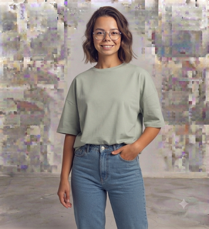 Light Green Drop Shoulder Tee