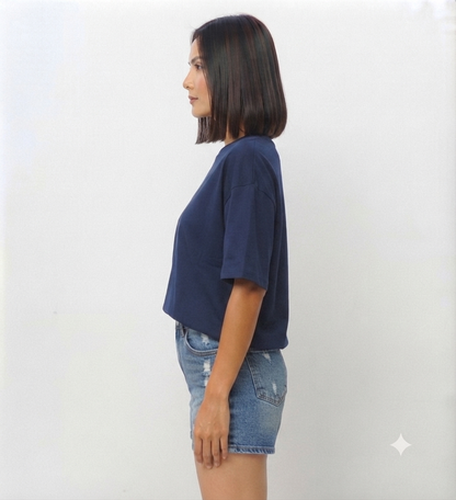 Navy Blue Drop Shoulder Tee