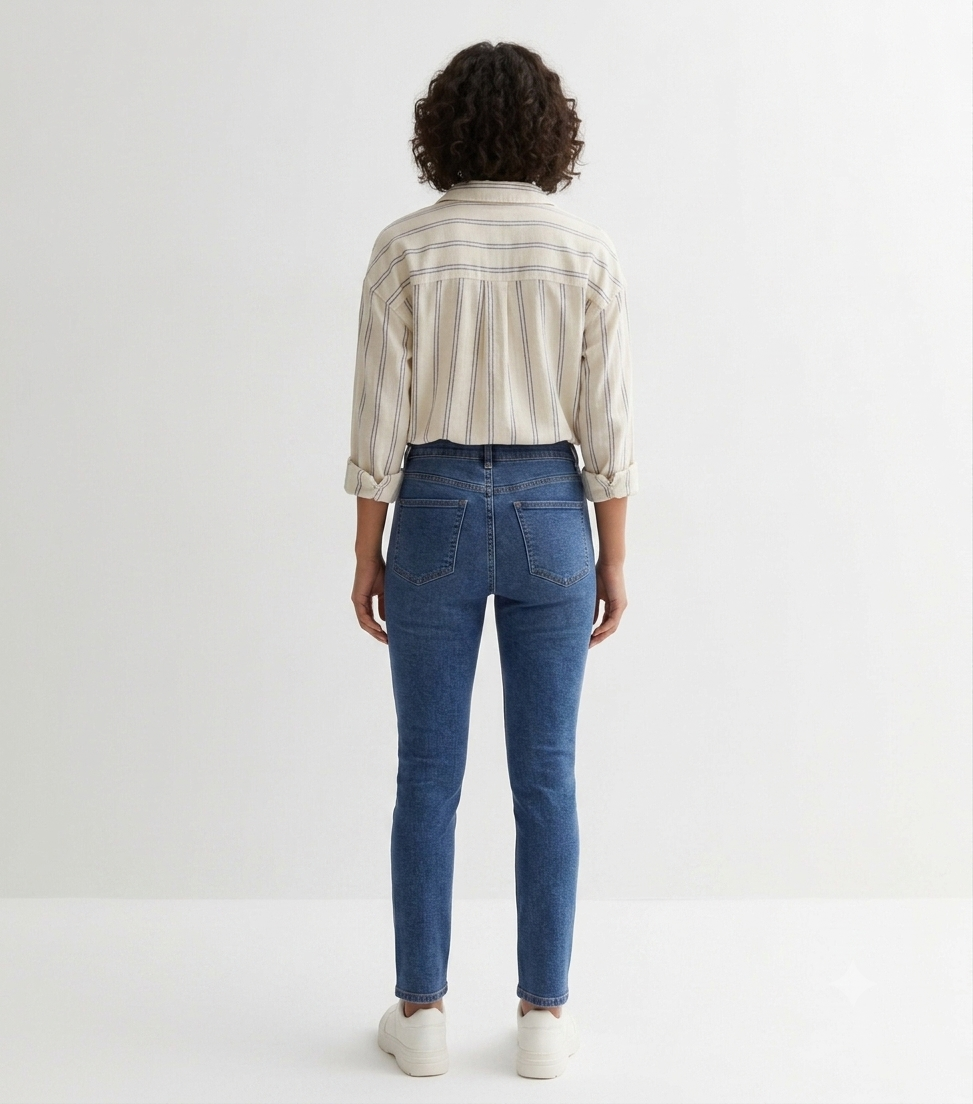 Petite Blue Mid-Rise Amie Skinny Jeans