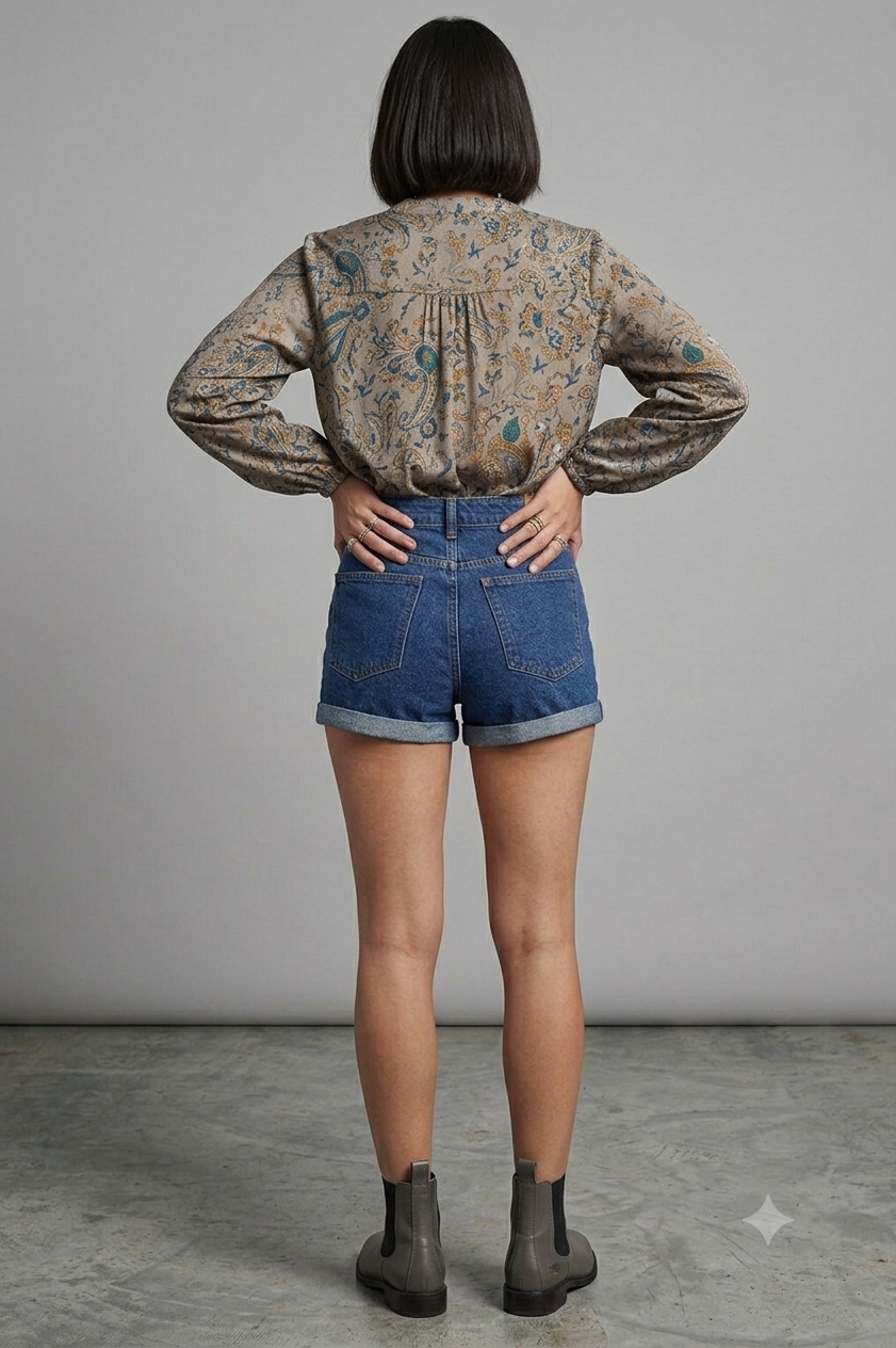 Classic High-Rise Denim Shorts