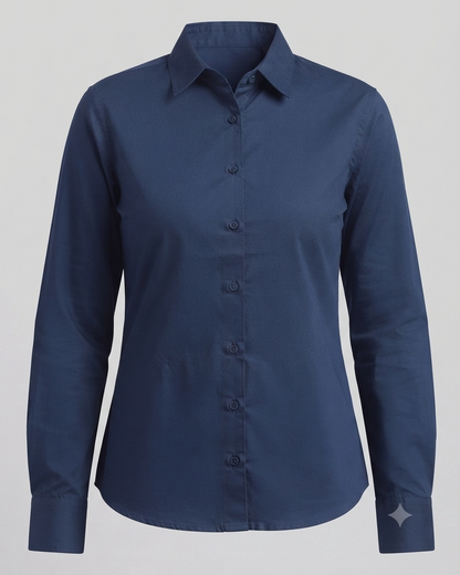 Navy Blue  Cotton Button Down Shirt
