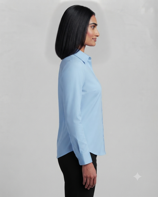 Sky Blue Cotton Button Down Shirt