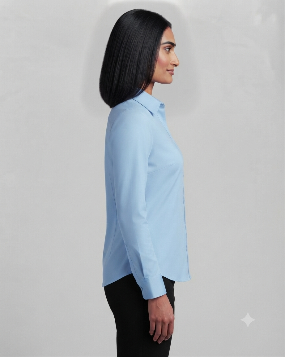 Sky Blue Cotton Button Down Shirt