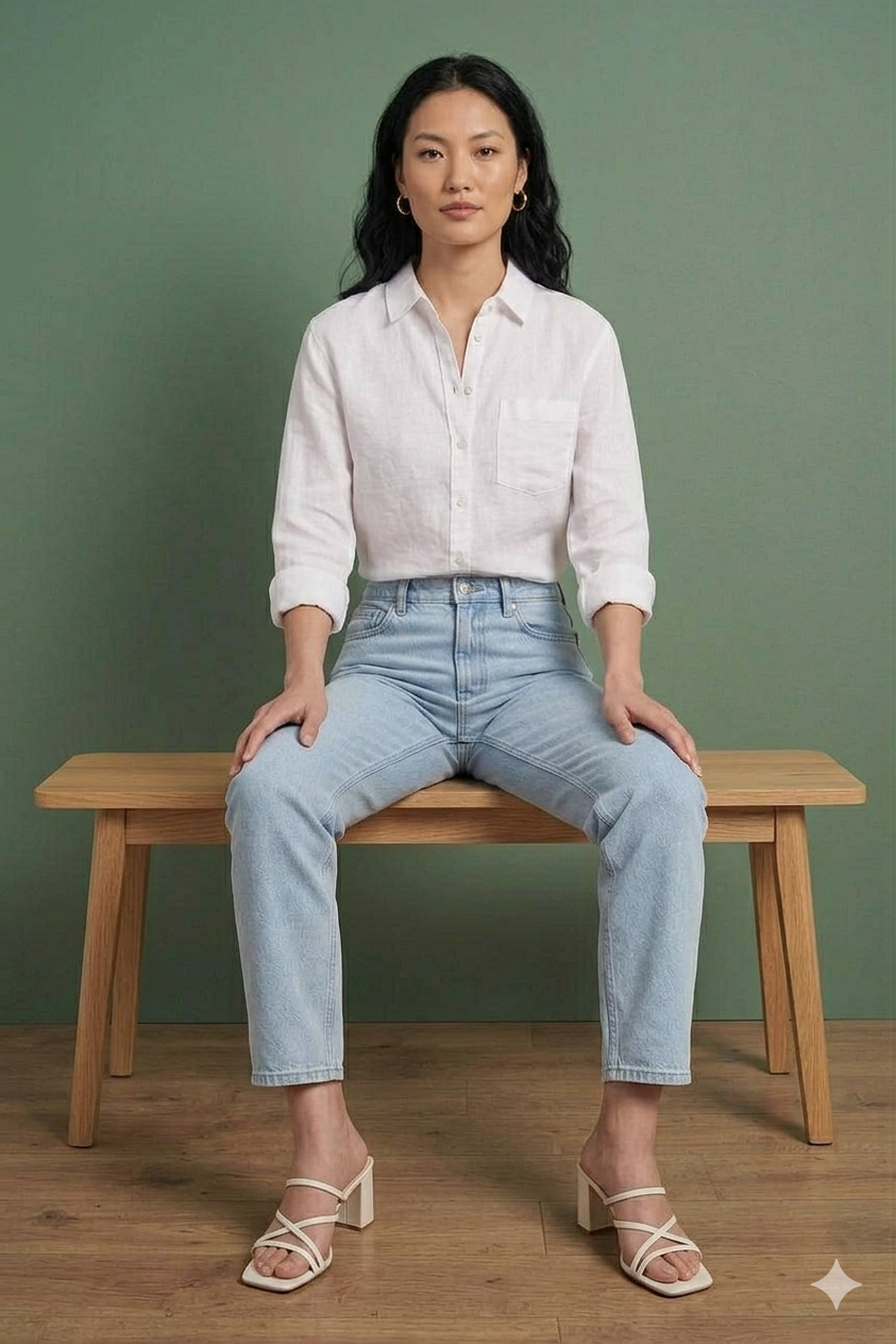 Light Blue Mid-Rise Vintage Fit Jeans