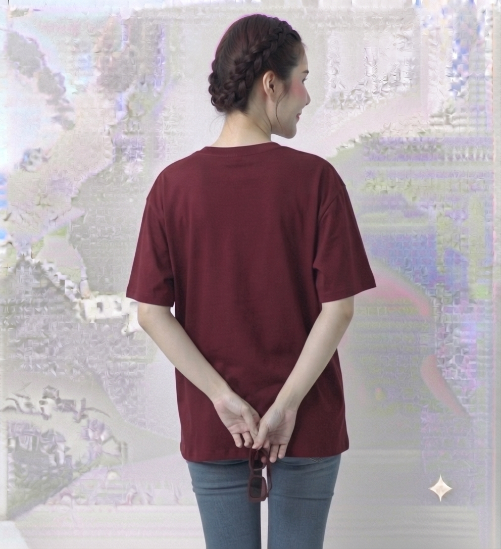 Maroon Drop Shoulder Tee