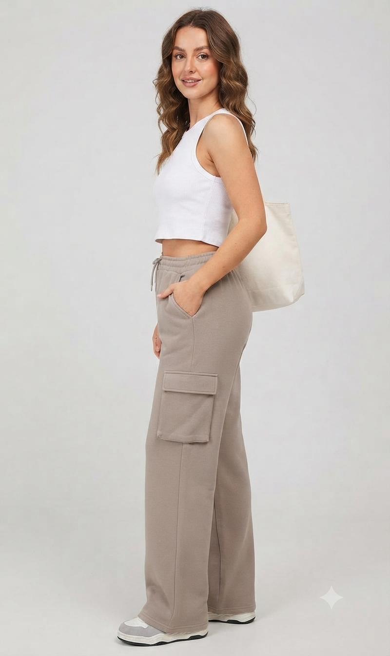 Baige High-Waisted Cargo Sweatpant