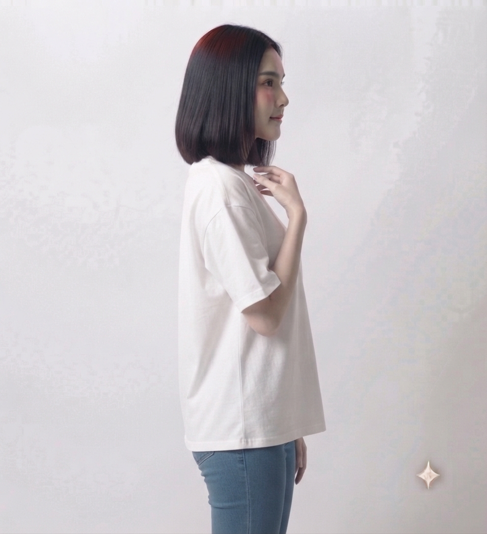 White Drop Shoulder Tee