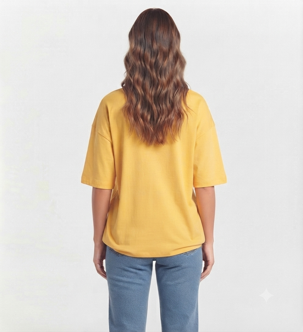 Yellow Drop Shoulder Tee